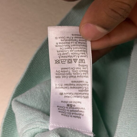 J.Crew Cashmere Blend Cotton Sweater Women S Blue Pullover Minimal Prep Warm - Picture 5 of 12